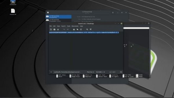 Automatically mounting a NTFS drive in Linux Mint 19.1