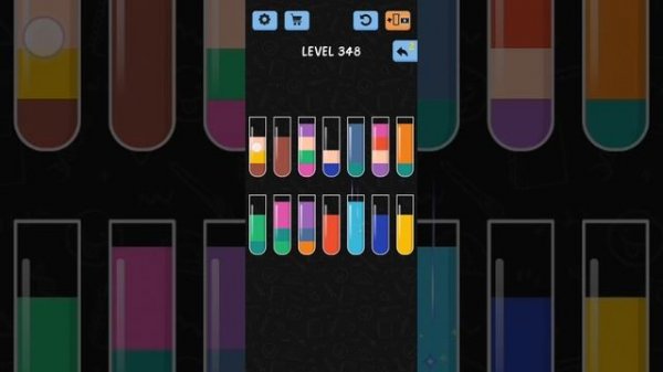 Water Color Sort Level 348 Walkthrough Solution iOS/Android