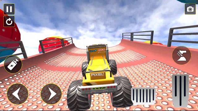Crazy Monster Truck Stunt Game - Inclined Ramps - Android GamePlay #3 смотреть онлайн