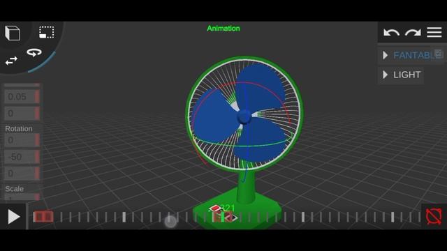 How To Animate Table Fan In Prisma 3D App. | Fan Blade Rotation | Fan Head Movement |