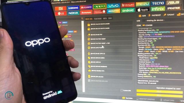 OPPO A15 (CPH2185) Password & FRP bypass Unlocktool смотреть онлайн