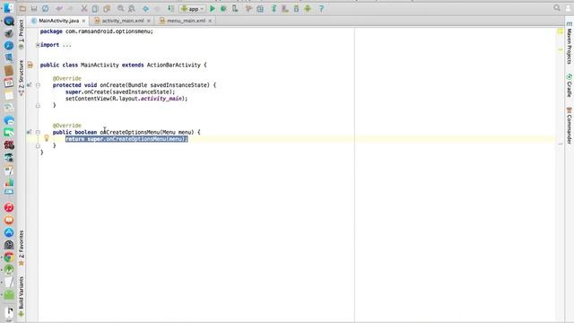 Android Studio Tutorials - 32 : Options Menu in Android (Menu's) смотреть онлайн
