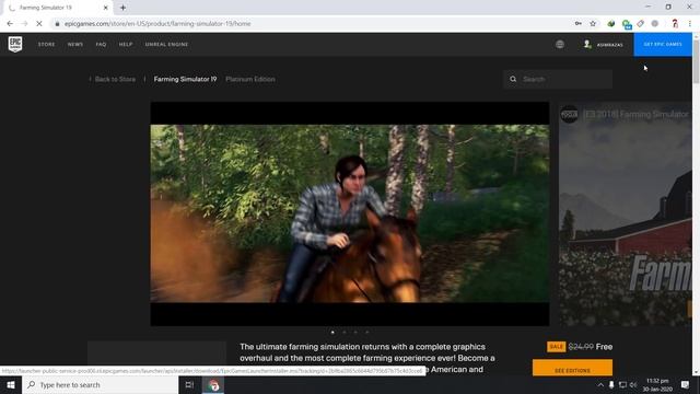 Get Farming Simulator 19 legally for free! Limited time offer! epic game store! смотреть онлайн
