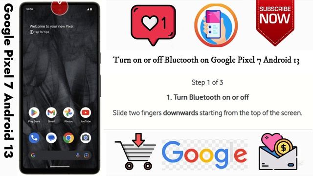 How to Turn on or off Bluetooth on Google Pixel 7 Android 13 смотреть онлайн
