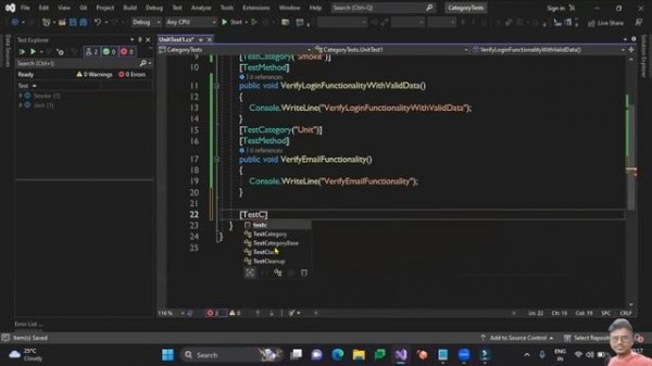 Visual Studio 2022 | Unit Test Project | TestCategory