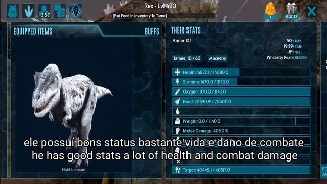 Ark Mobile God Console & Ascendant Creature |Taming Rex Level 20.000