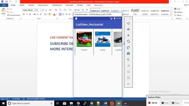 Android Horizontal Listview смотреть онлайн