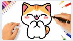 КАК ЛЕГКО НАРИСОВАТЬ МИЛОГО КОТА В СТИЛЕ КАВАИ 😻🐈