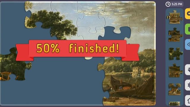 Relax Puzzles. Painting, "Landscape with Merchants" by Claude Lorrain смотреть онлайн