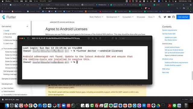 [Flutter]Androidのライセンス契約に同意しようとすると「Android sdkmanager not found」というエラーが出る場合の対処法ーみんプロ式 смотреть онлайн