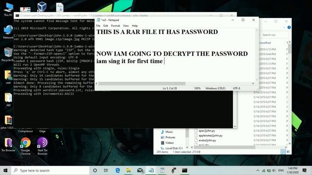 HOW TO UNLOCK ZIP OR RAR FILE PASSWORD USING JOHN THE RIPPER TOOL IN WINDOWS смотреть онлайн