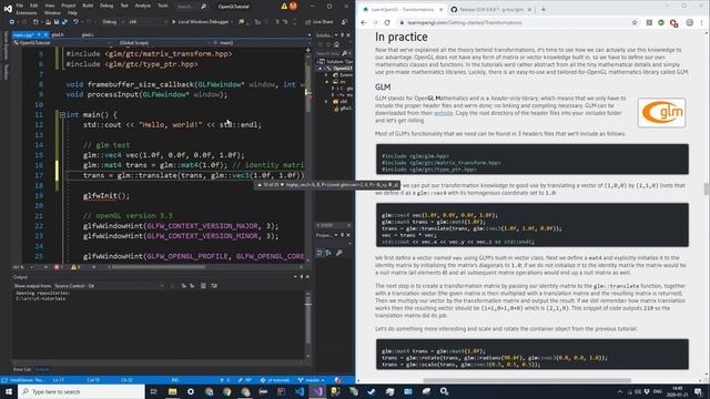 C++ OpenGL Tutorial - 5 - GLM Installation смотреть онлайн