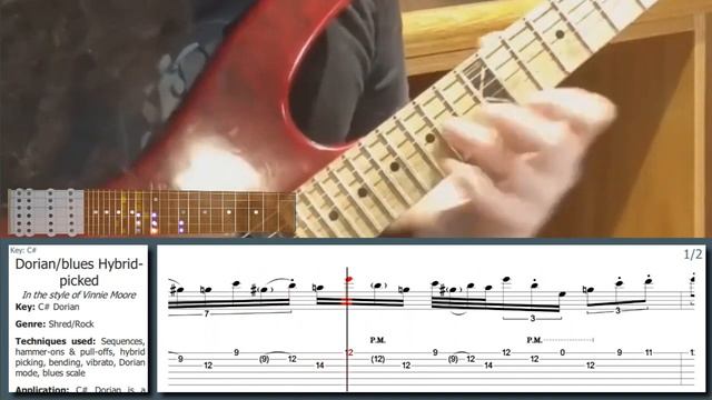 Vinnie Moore - INSANE use of HYBRID PICKING, sequences & the DORIAN mode смотреть онлайн