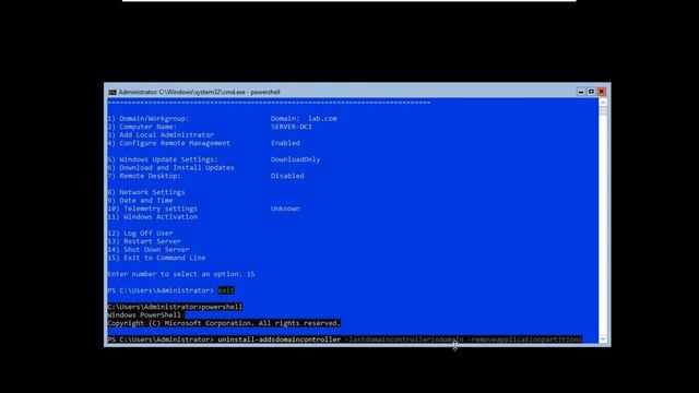 Demote the last Domain Controller in domain with Powershell смотреть онлайн