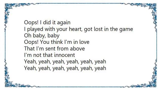 Britney Spears - Oops...I Did It Again Rodney Jerkins Remix Rodney Jerkins Remix Cal Lyrics смотреть онлайн