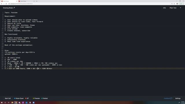 System Design Session - Design Youtube - Session 1 of 2. смотреть онлайн