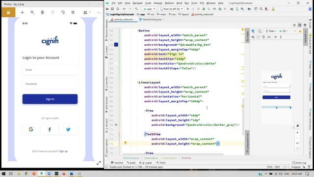 Create Awesome Login and sign up layout and learn android layout designing easier in android studio смотреть онлайн