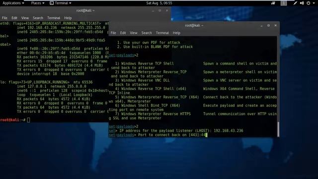 How to add a payload inside PDF file in Kali Linux смотреть онлайн