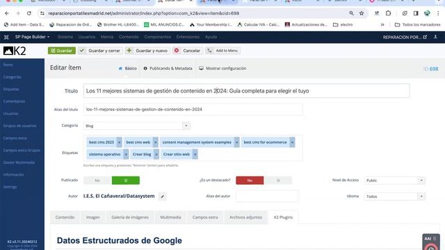ELABORACIÓN ARTICULOS JOOMLA смотреть онлайн