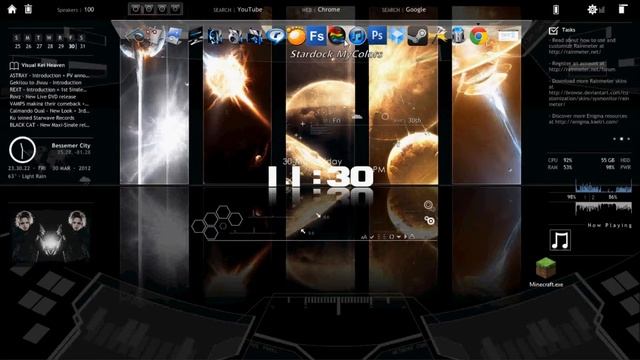 Toshichi's Rainmeter + Rocket Dock Desktop смотреть онлайн