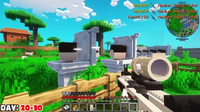 2 CÁ Tóm Tắt 100 Ngày Chiến Tranh Toilet Trong Minecraft Siêu Khó Skibidi смотреть онлайн