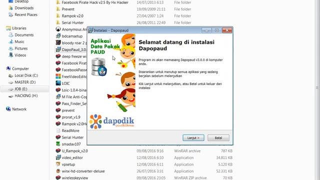 Cara instal aplikasi dapodik paud dikmas versi 3.0.0 by: operator sungai baung смотреть онлайн