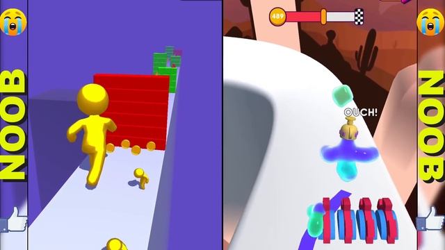 NOOB vs PRO in Color Run Stickman 3D vs NOOB vs PRO in Blob Runner 3D смотреть онлайн