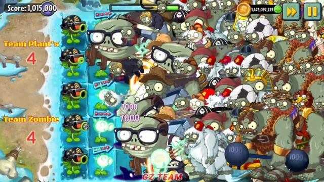 4 Team Plants Vs 4 Team Zombie - Who Will Win? - PvZ 2 Battlez смотреть онлайн