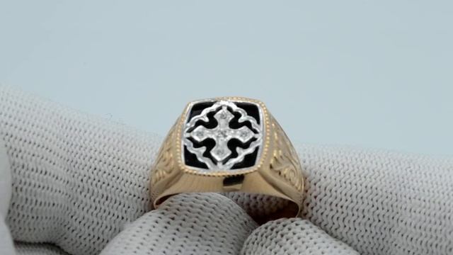 Мужское кольцо 50-66-617 (Au 585) - Золотой Запасъ смотреть онлайн