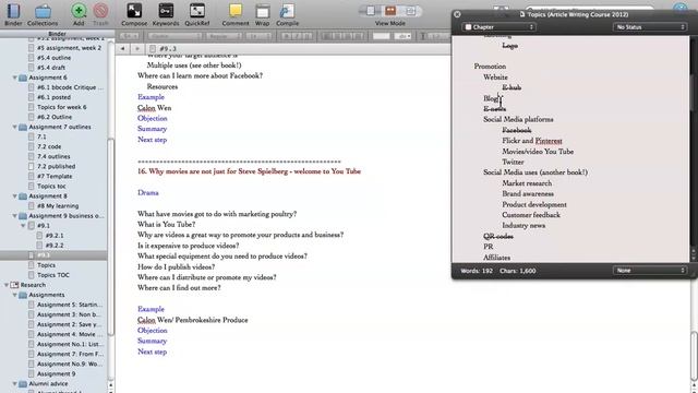 Scrivener for Mac Tutorial: How to turn a list of topics into a table of contents.mov смотреть онлайн