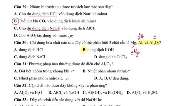 BÀI TẬP NHÔM VÀ HỢP CHẤT CỦA NHÔM HÓA 12 смотреть онлайн