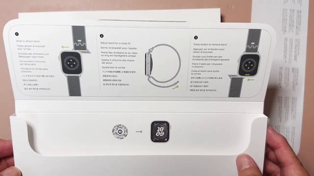 Apple Watch Series 9 （GPSモデル） 41mmミッドナイトアルミニウムケースとブラック/ブルーNikeスポーツループ 開封 Unboxing смотреть онлайн