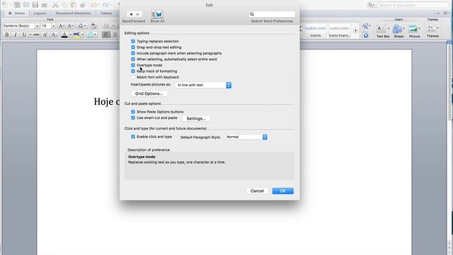 Função sobrescrever no Word for Mac смотреть онлайн