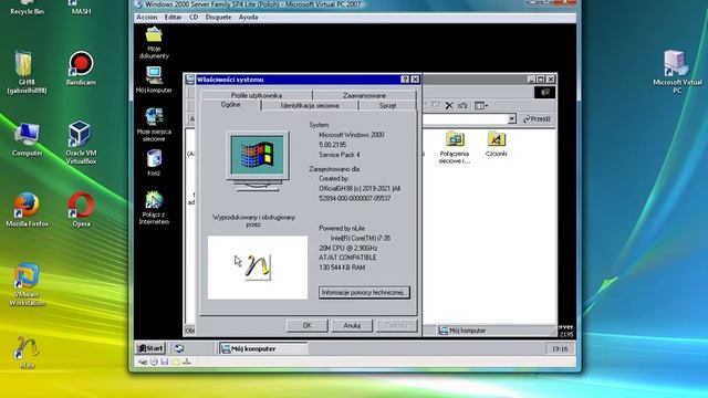 Windows 2000 Server Family SP4 Lite (Polish) on Virtual PC 2007 inside a Windows Vista VM смотреть онлайн