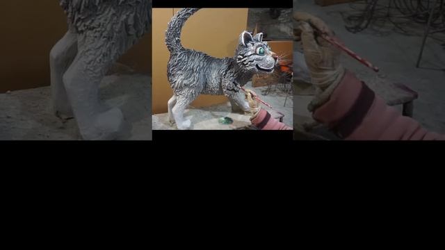 Cкульптура кота. Покраска. #shorts смотреть онлайн