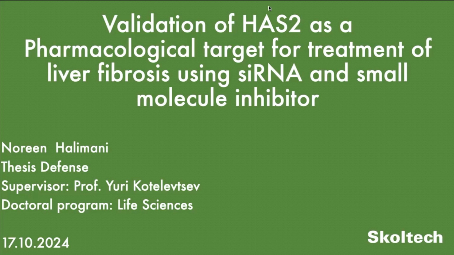 PhD Thesis Defense. Noreen Halimani