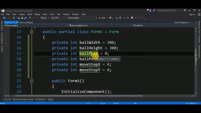 bouncing ball with winforms c# смотреть онлайн
