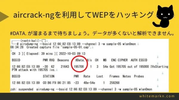 ハッカーはaircrack-ngで無線LANのパスワード解析を確認する(Kali Linux)
