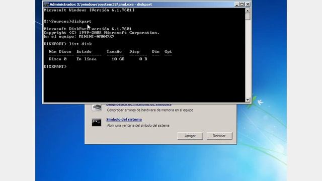 Comando chkdsk f r con DVD de Windows 7 смотреть онлайн