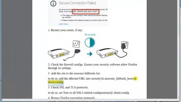 Fix Mozilla Firefox SSL_error_bad_mac_alert Error