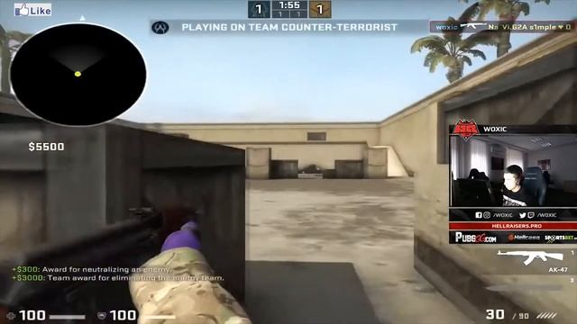 КАК SIMPLE (СИМПЛ) ПРОИГРАЛ 6000 $ 1 Vs 1 Woxic CS:GO (КС:ГО)/ S1mple Vs Woxic Aim Map