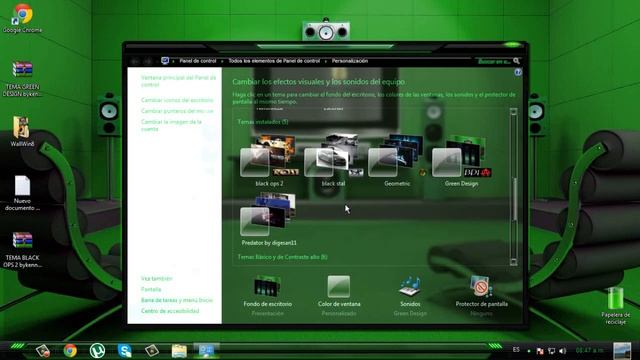 TEMA GREEN DESIGN + PACK DE WALLPAPERS смотреть онлайн