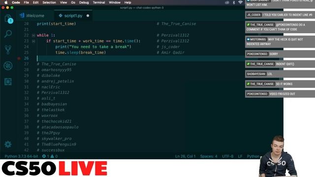 MORE CHAT CODING PYTHON! - CS50 Live, EP. 59 смотреть онлайн