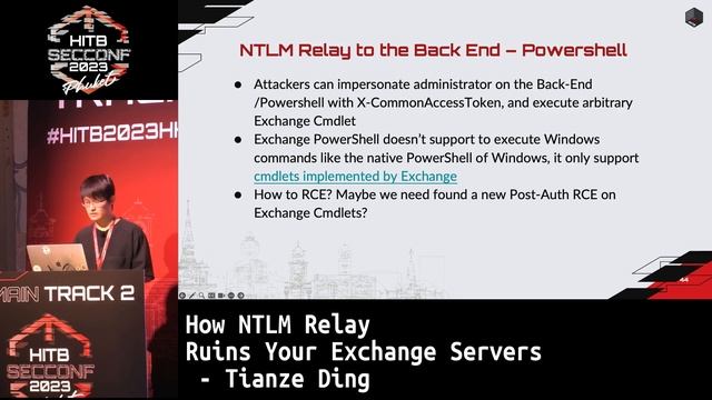 #HITB2023HKT D1T2 - How NTLM Relay Ruins Your Exchange Servers - Tianze Ding смотреть онлайн