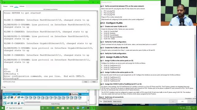 Lab 6.2.1.7 Packet Tracer - Configuring VLANs - Professor Munshi Shams (CCNA 2) смотреть онлайн