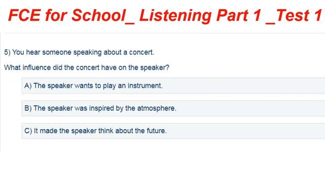 FCE for School Listening Part 1 Test 1 (2022) смотреть онлайн
