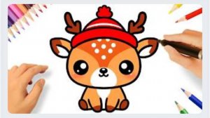 КАК НАРИСОВАТЬ МИЛОГО ОЛЕНЯ КАВАЙИ ШАГ ЗА ШАГОМ 🦌💟