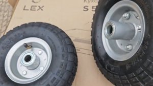 Колесо 260х85 мм для грузовых тележек с надувной шиной 4.10/3.50-4 на разборном диске