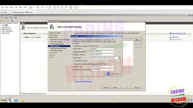 DHCP server configuration on Windows Server 2008 смотреть онлайн