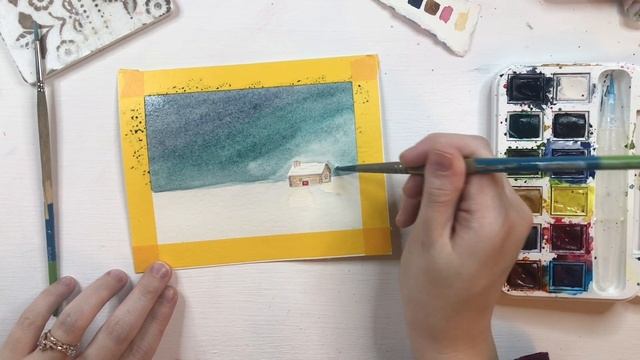 Watercolor Winter Landscape Tutorial смотреть онлайн